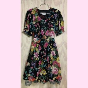 Vintage Romantic Maximalist Floral Puff Sleeve Dress​
